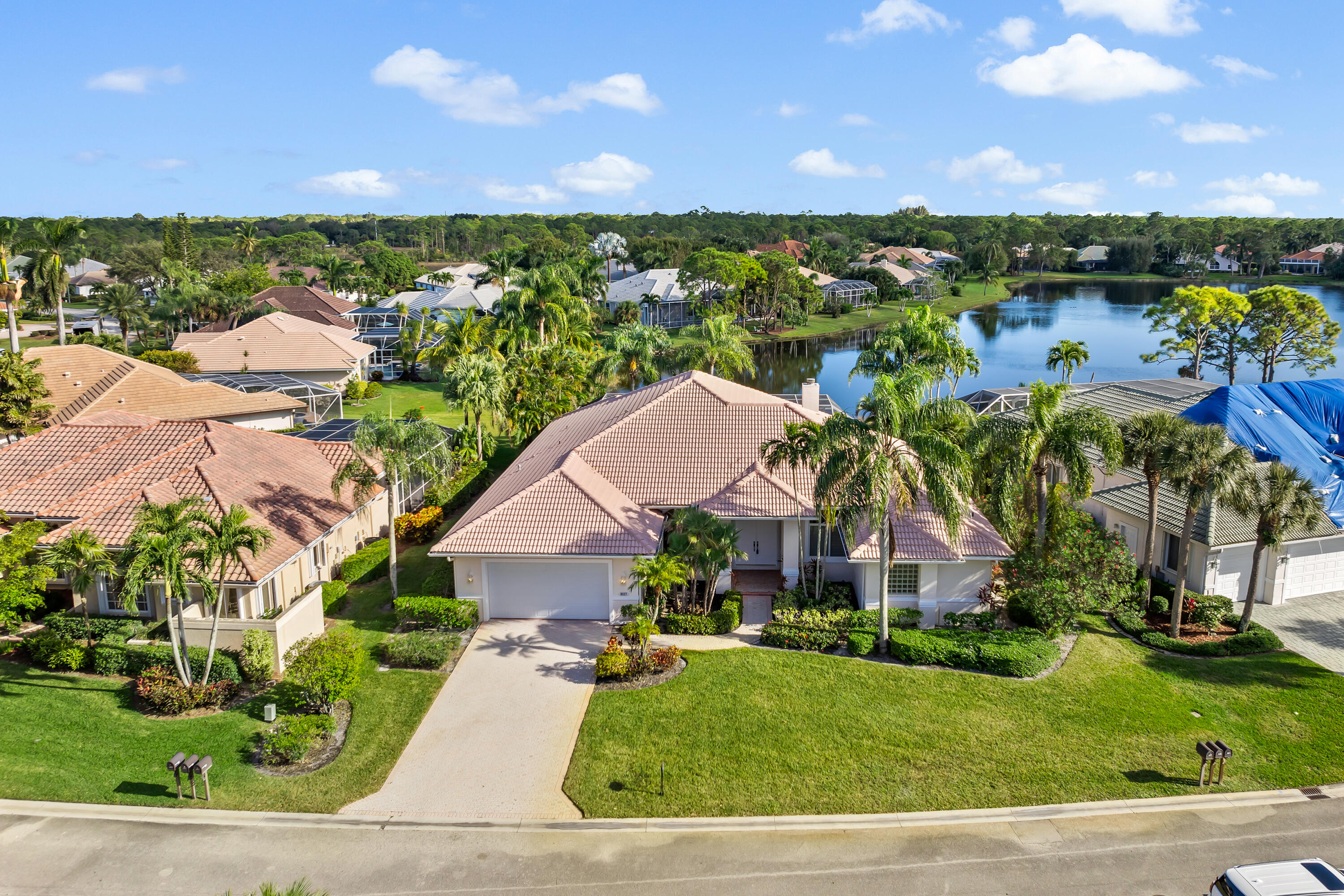 an aerial view of multiple house