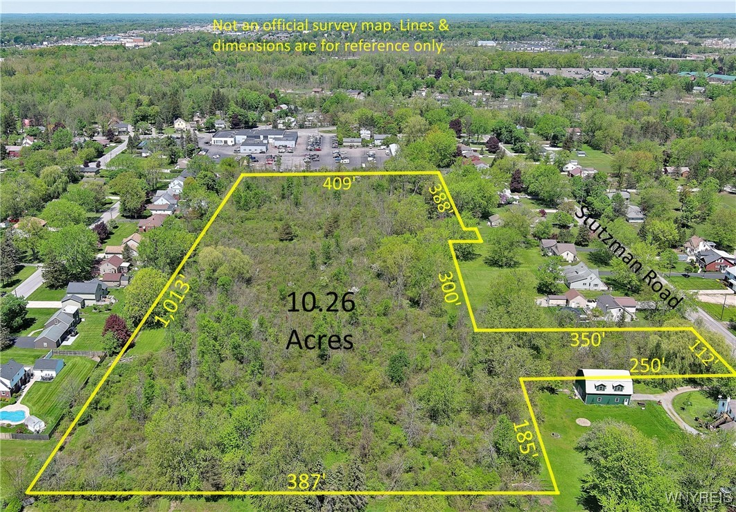 Property lines of parcel