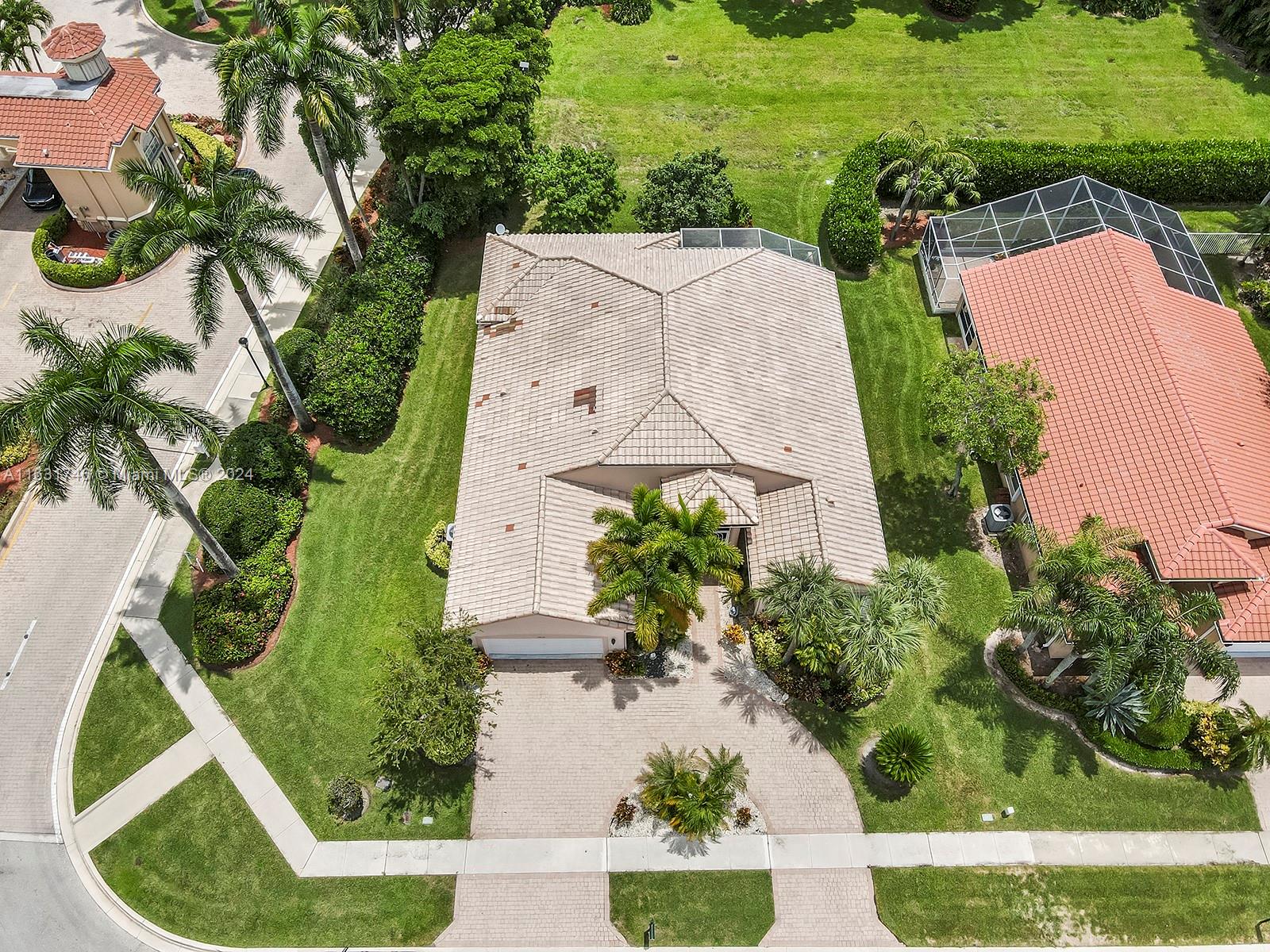 an aerial view of a house