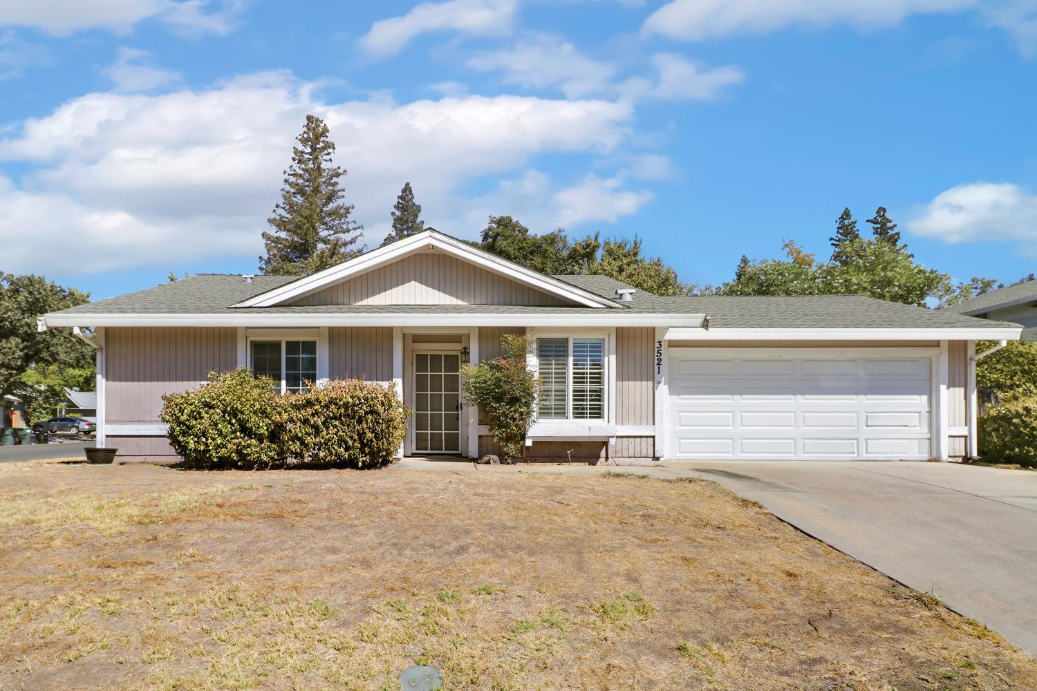 front view of a house with a outdoor space