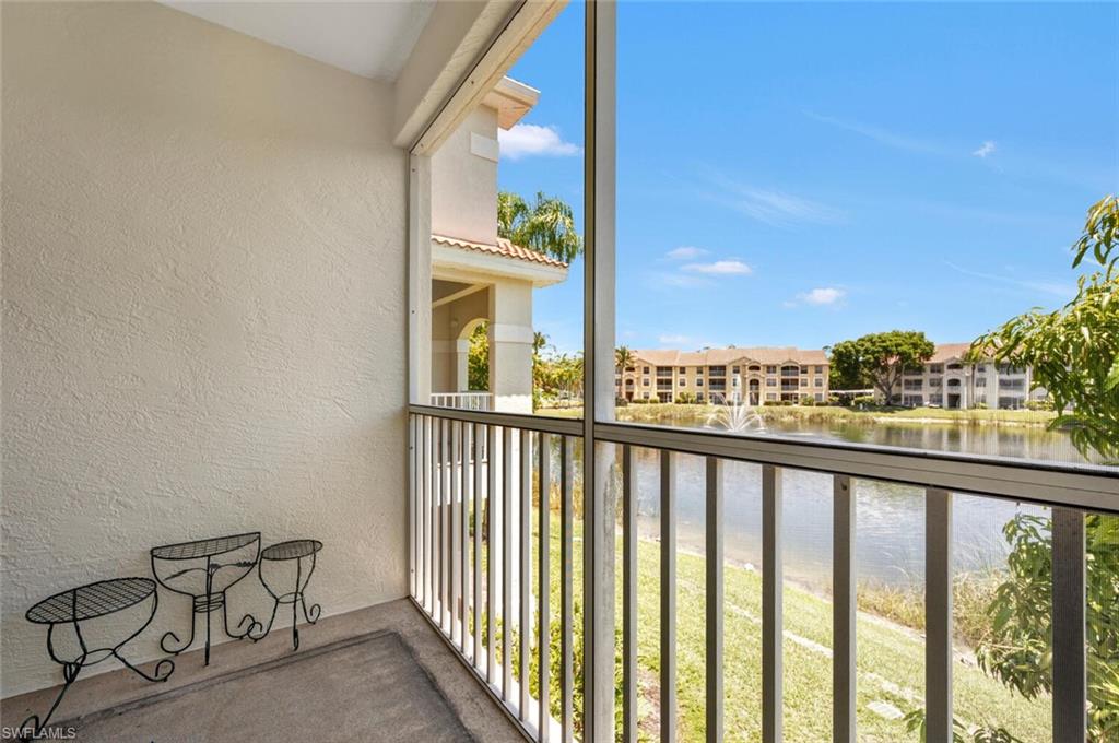 Balcony with a water view