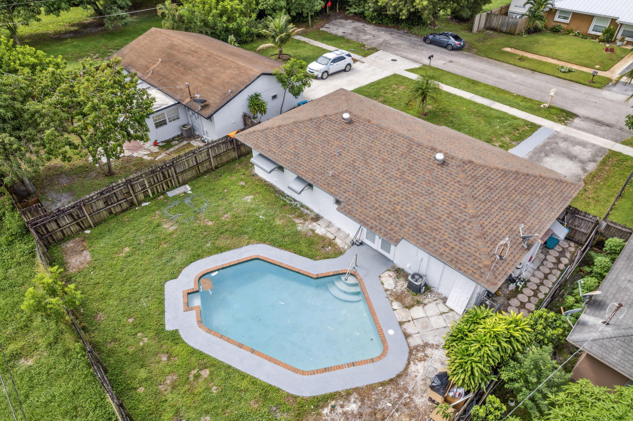 an aerial view of a house