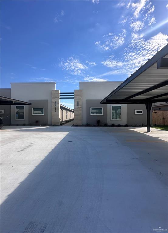 a view of a house with a garage