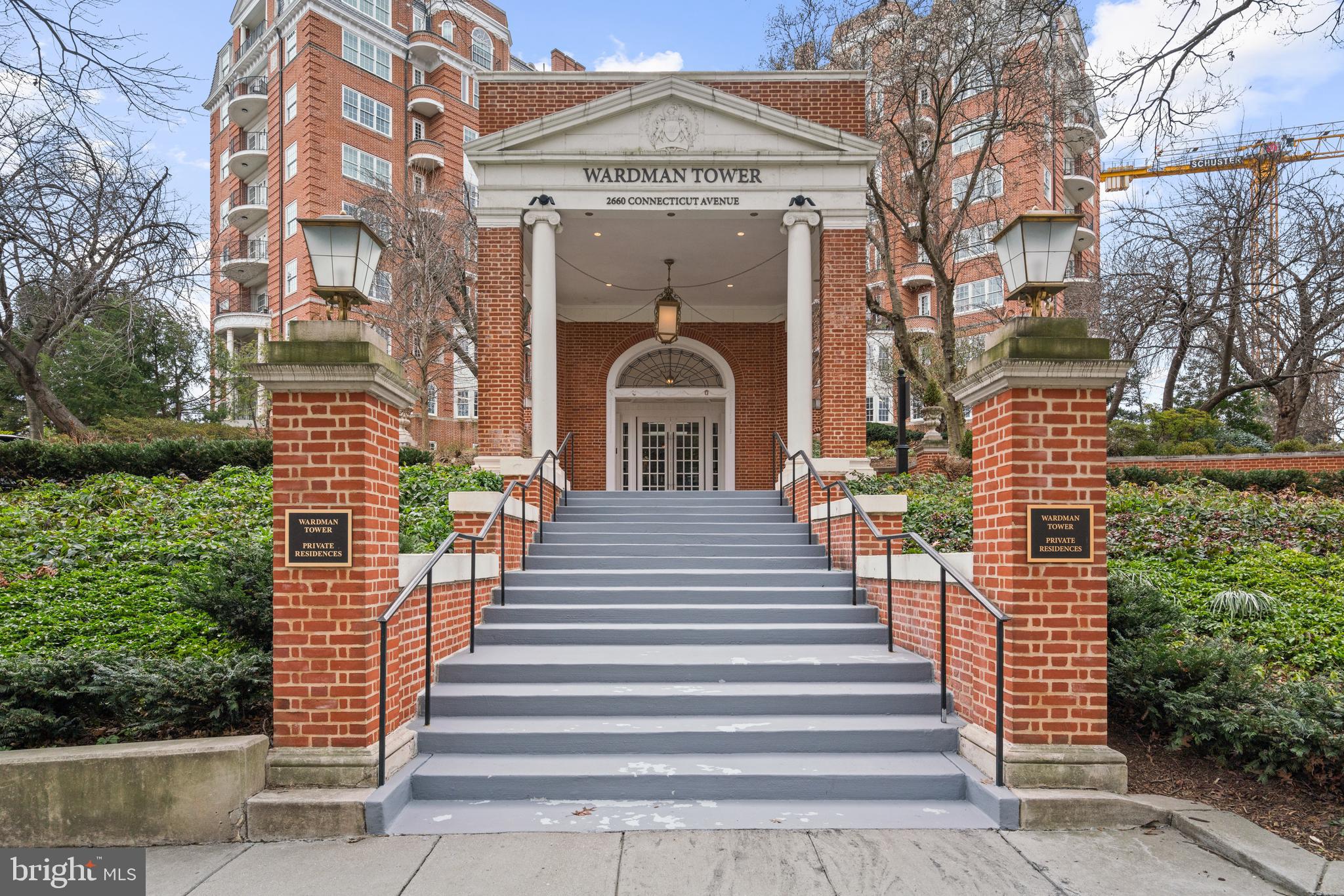 a front view of a building