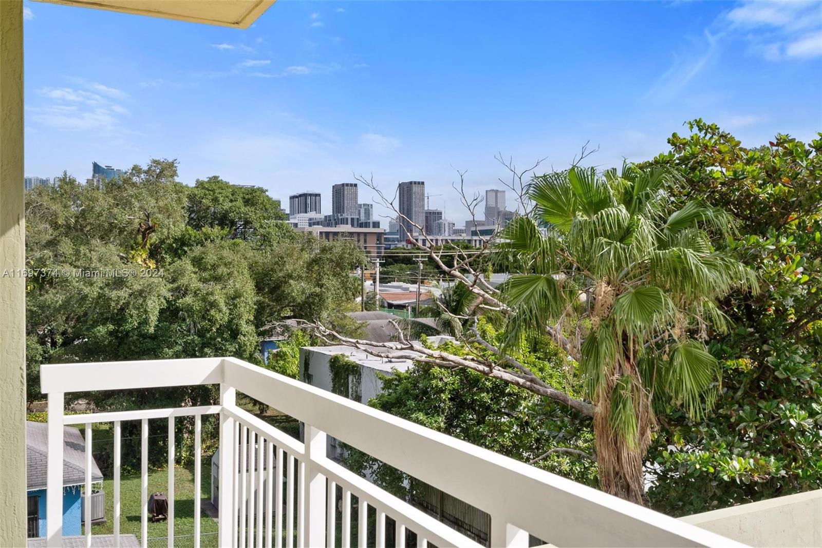 a view of a city from a balcony