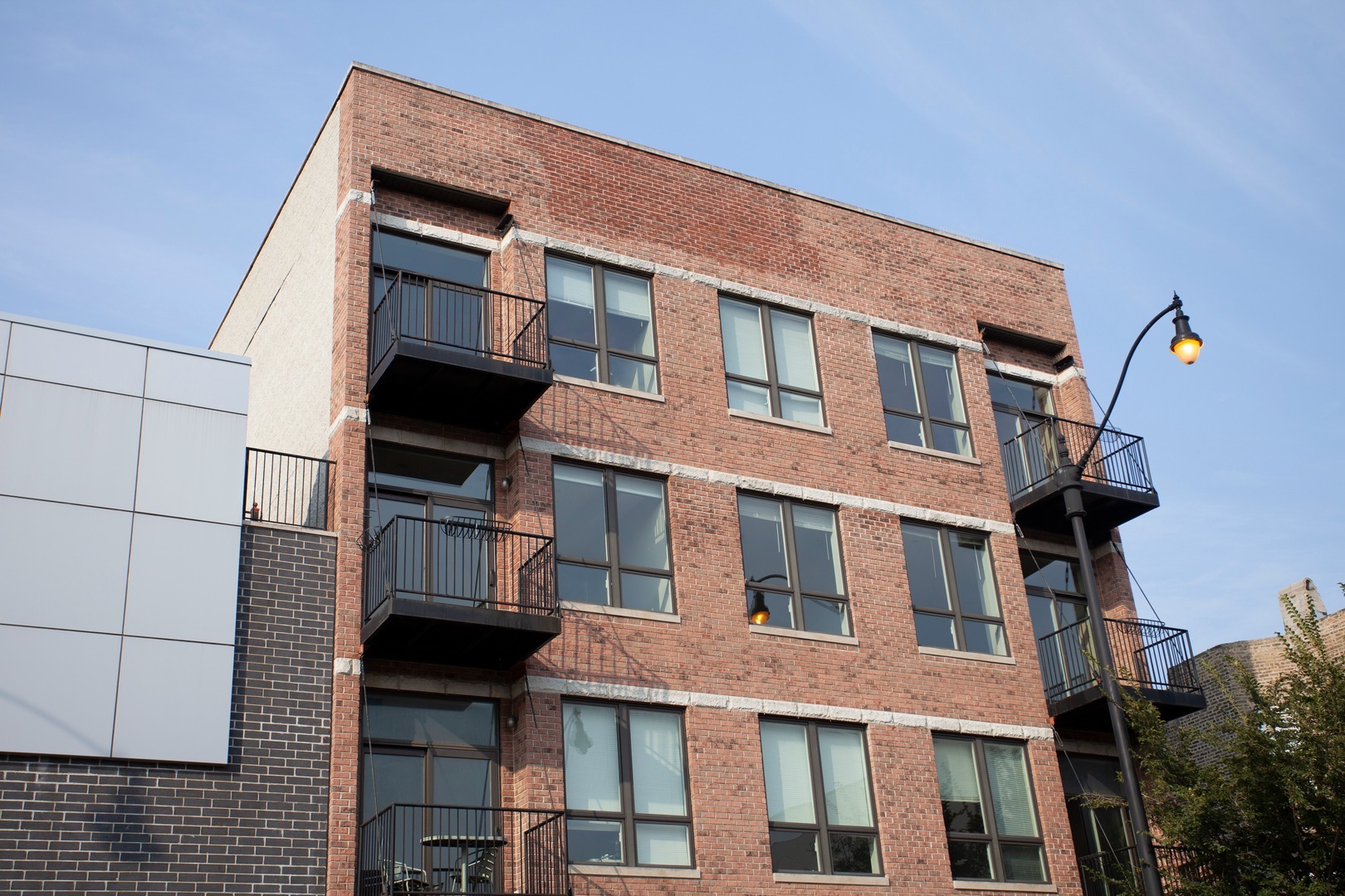 a building view with a outdoor space