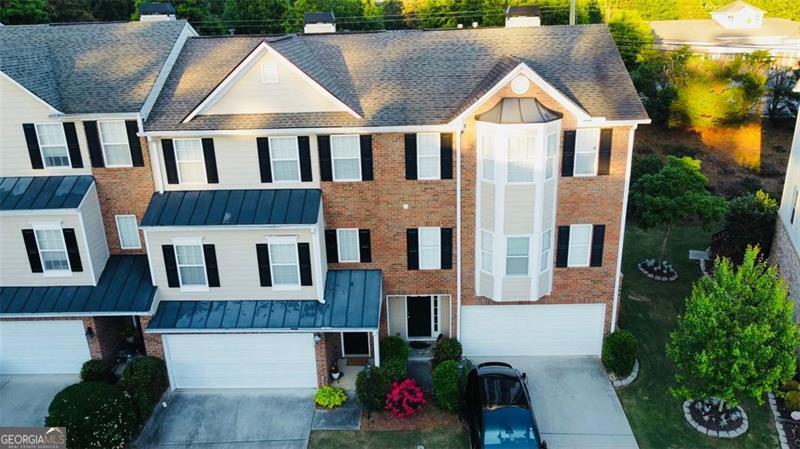 an aerial view of multiple houses