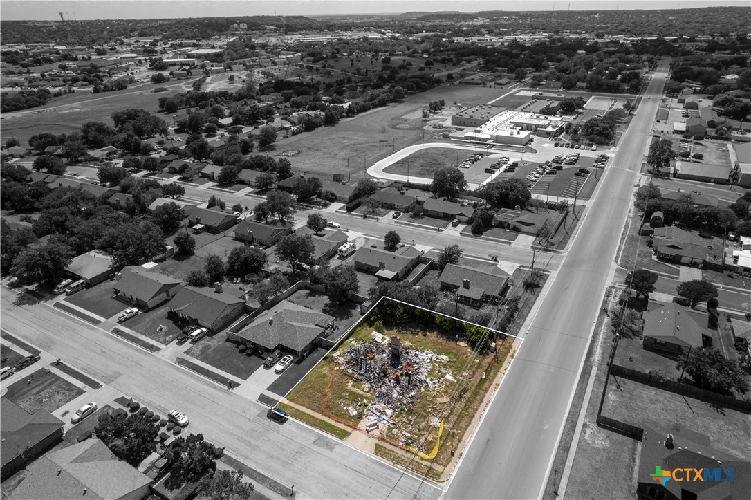 an aerial view of multiple houses