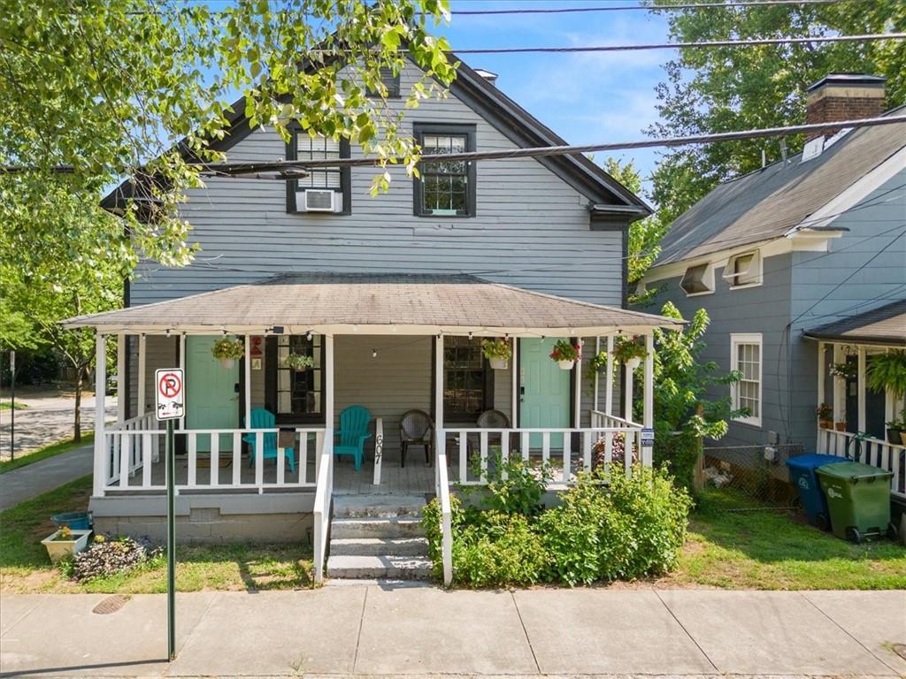 front view of a house with a porch