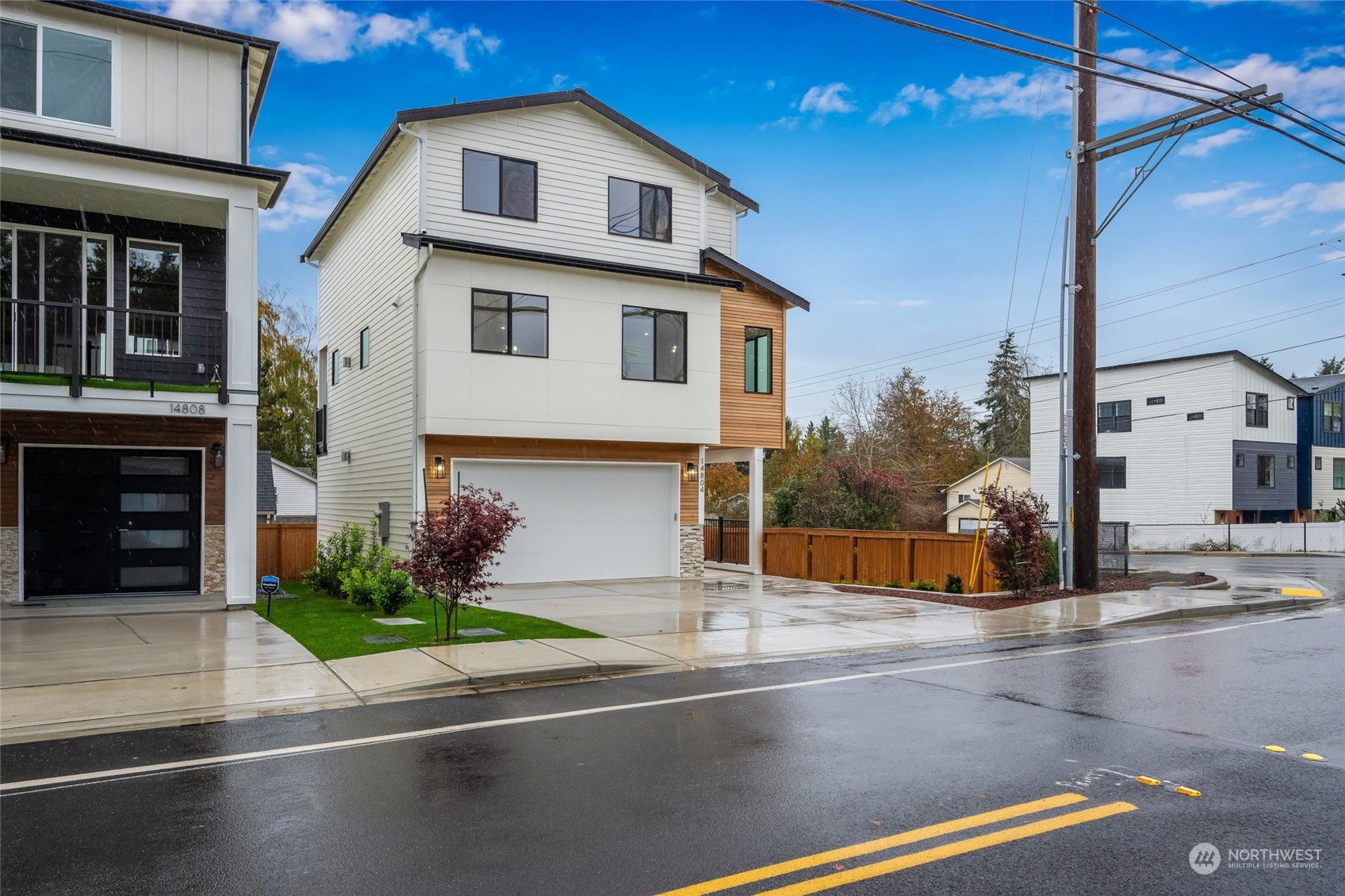 a view of a house with a street