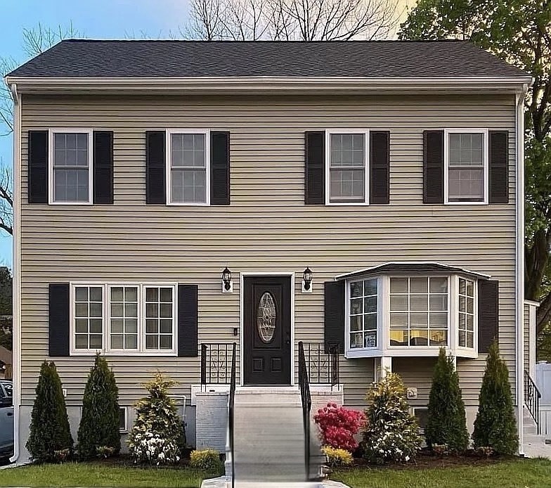 a front view of a house