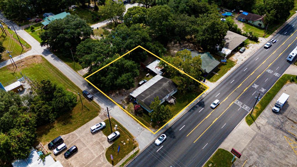 an aerial view of an outdoor space