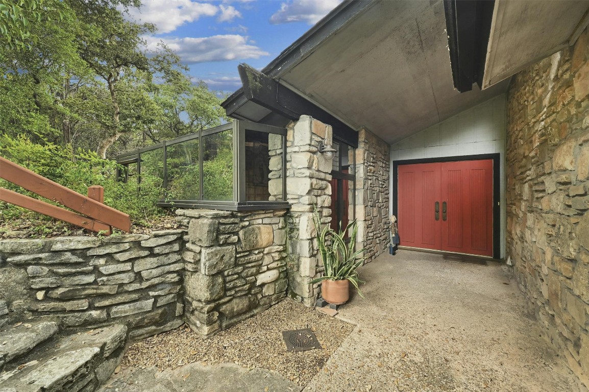 a view of a porch