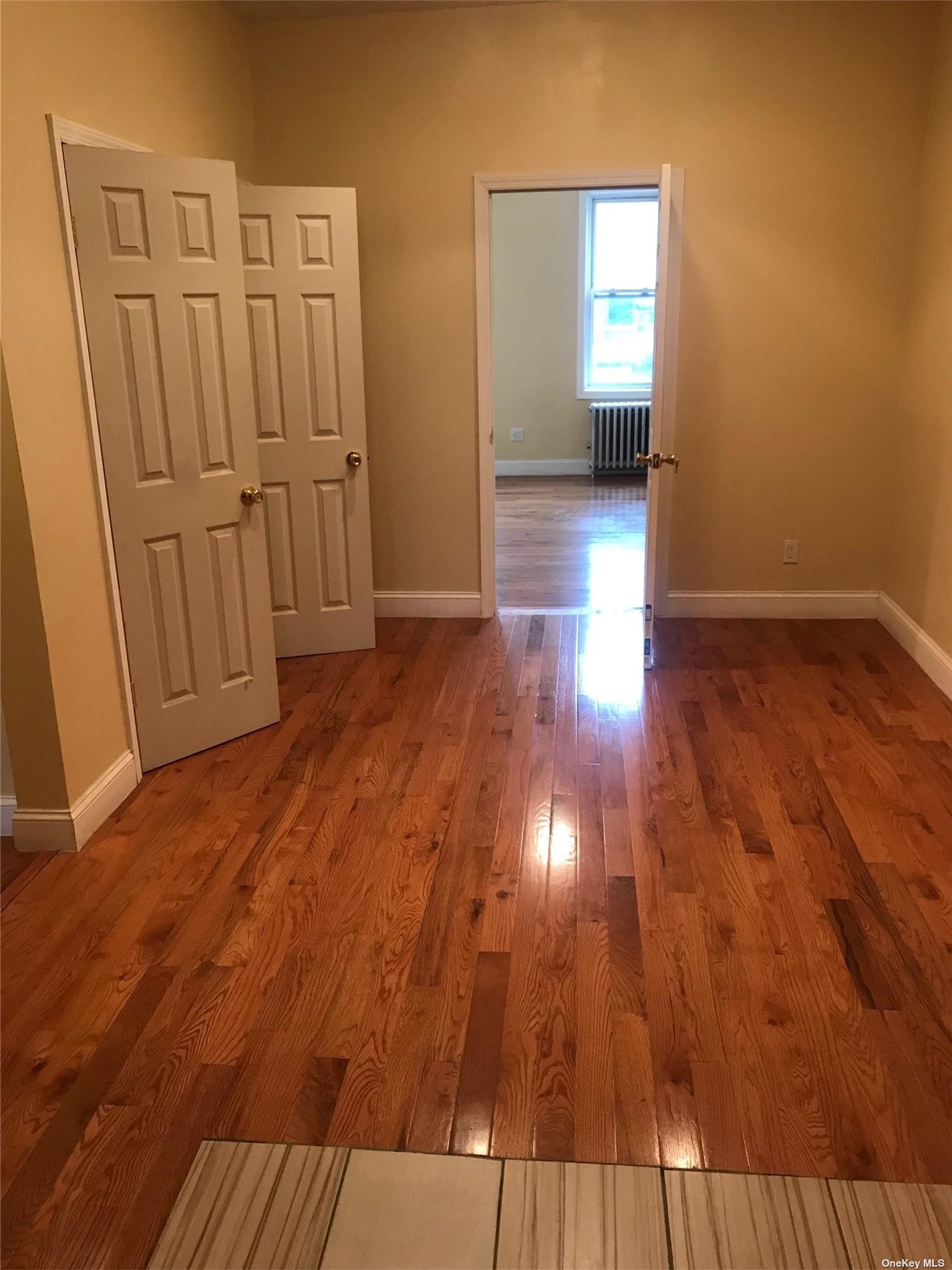 a view of entryway with wooden floor