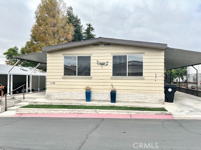 a view of a house with a patio