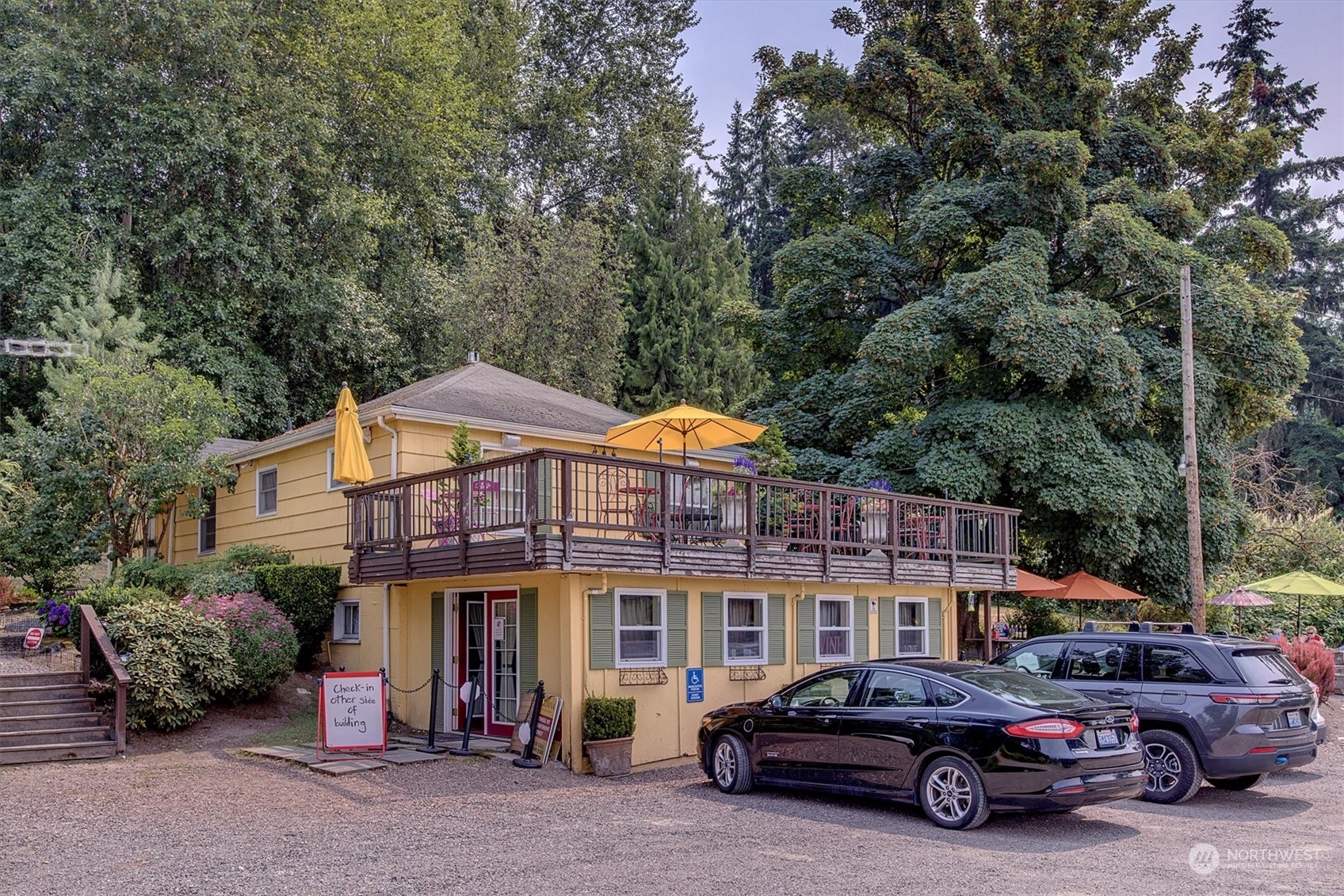 a car parked in front of a house