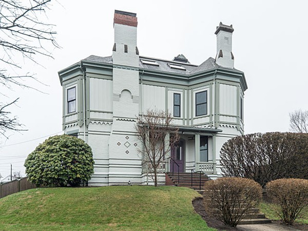 a view of a house with a large windows