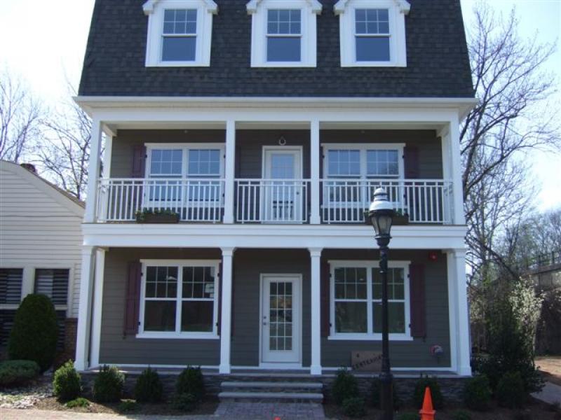 a front view of residential houses