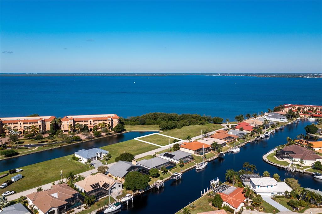 an aerial view of beach and ocean