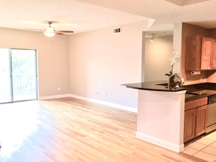 a view of a kitchen with a sink