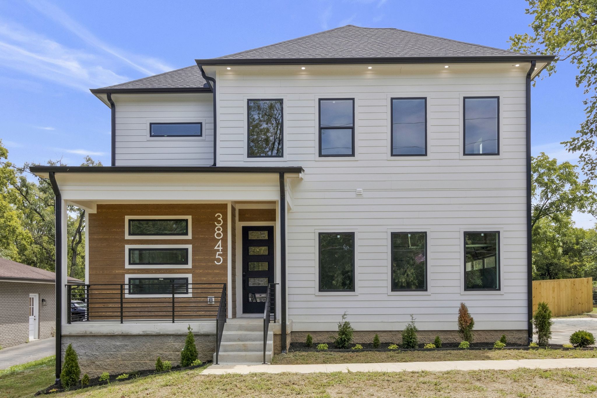 a front view of a house