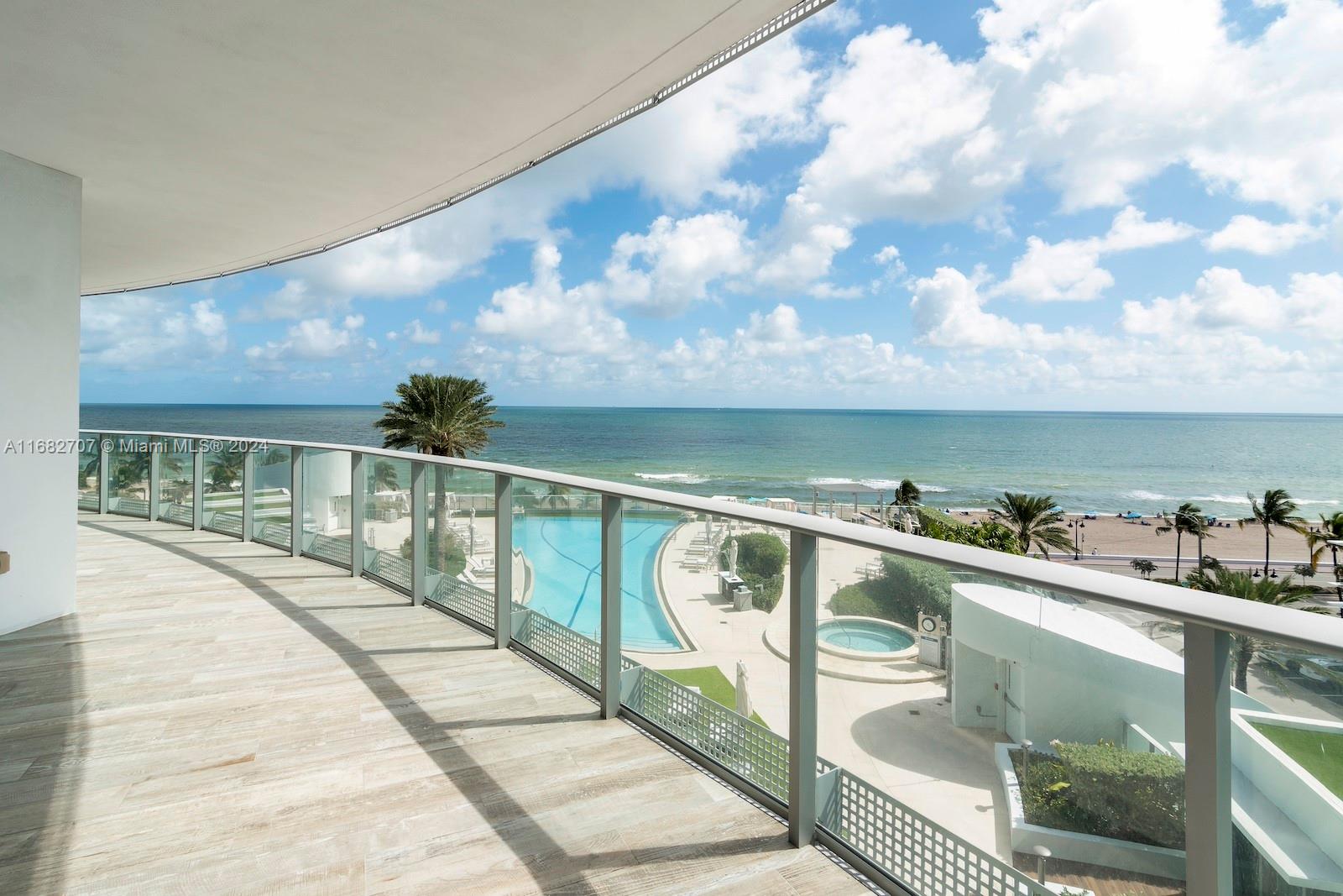 a balcony with hardwood