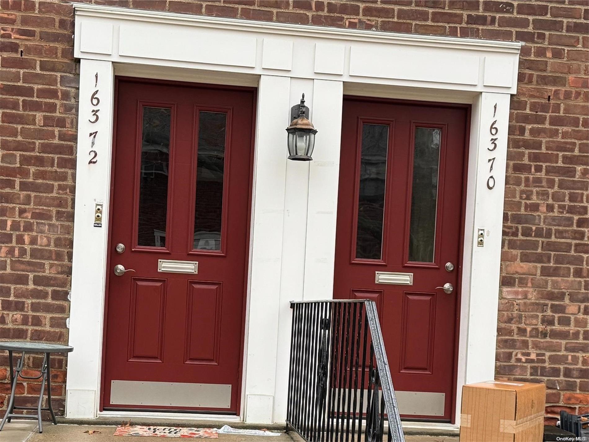 front door of a house with a door