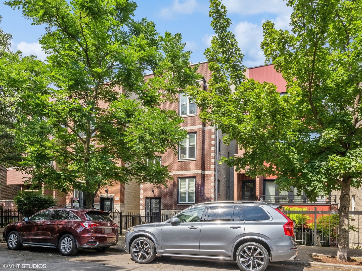 a car parked in front of a house