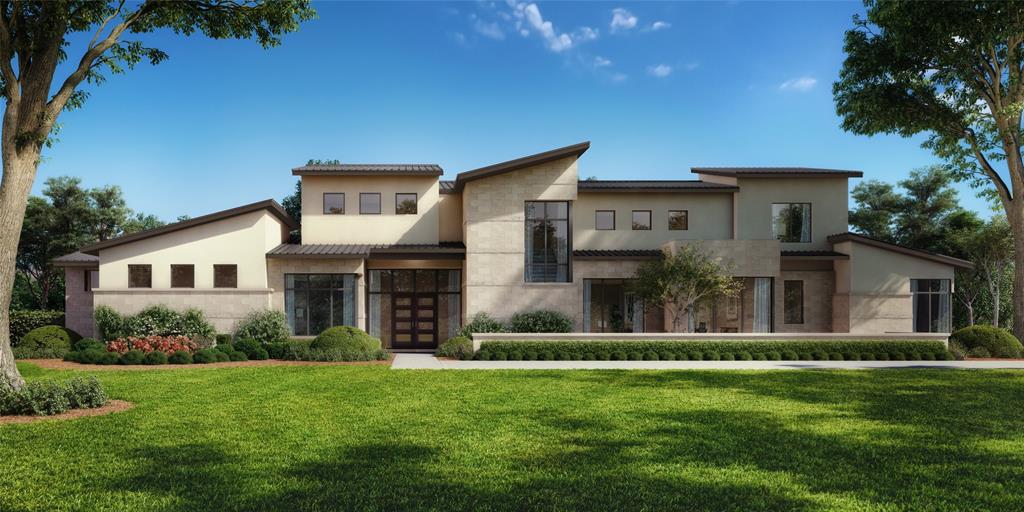 View of front of property with a front lawn