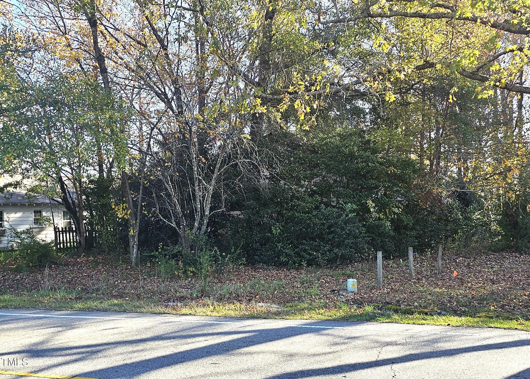 a view of a yard with a tree