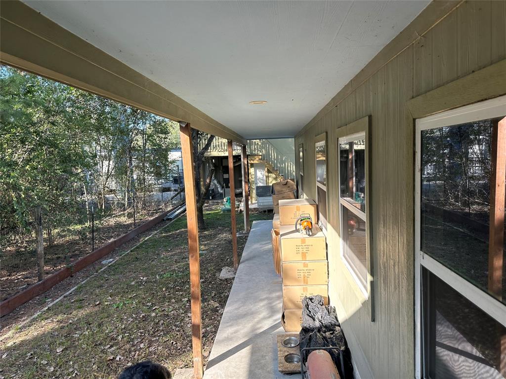 a view of a porch