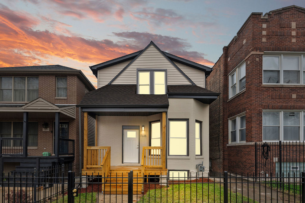 a front view of a house