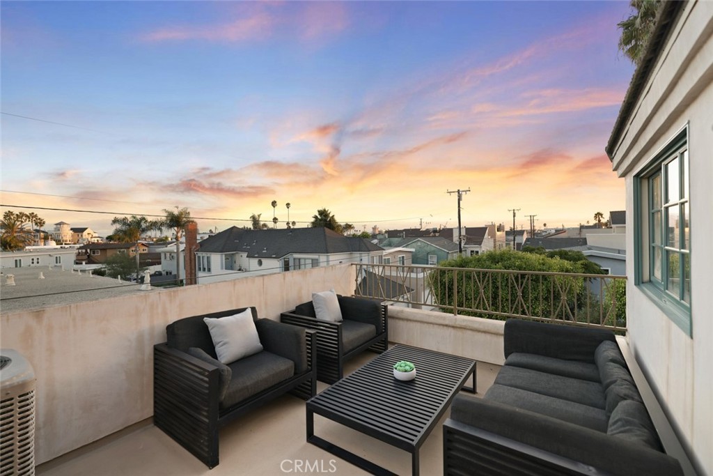 a view of a terrace with couches