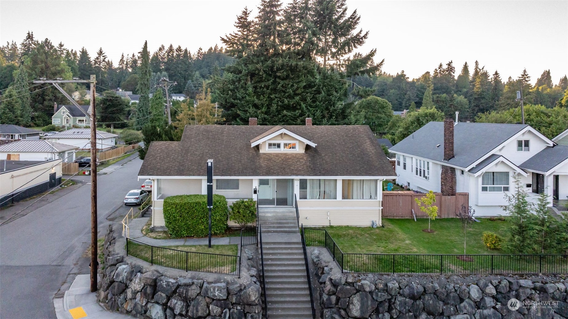 a aerial view of a house