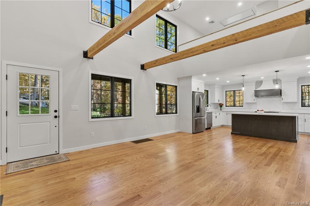 Living room looking into kitchen