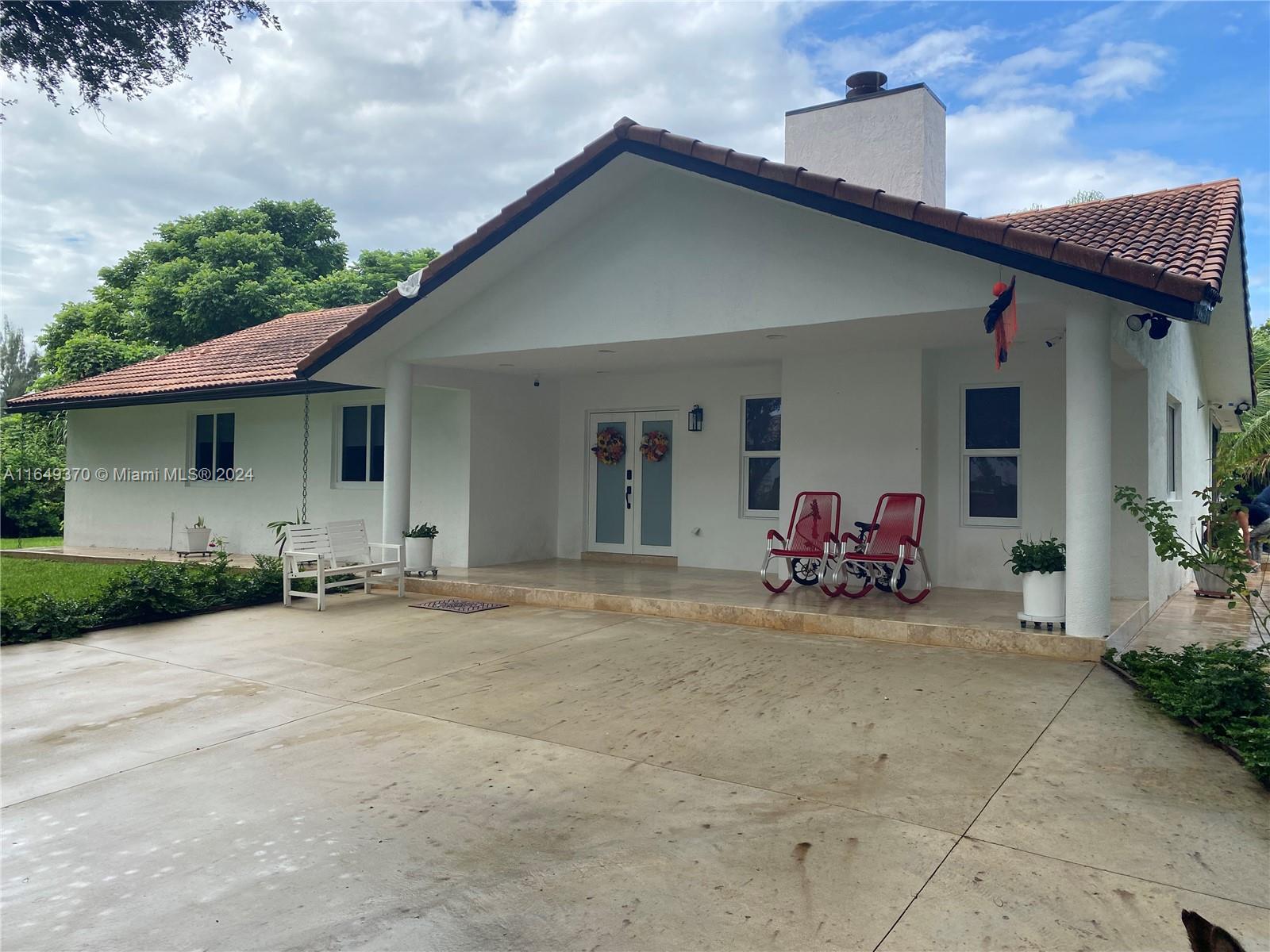 a view of a house with patio