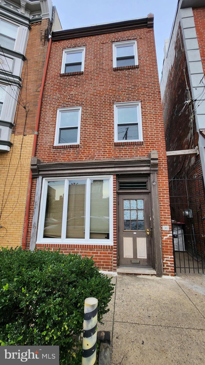 front view of a brick house