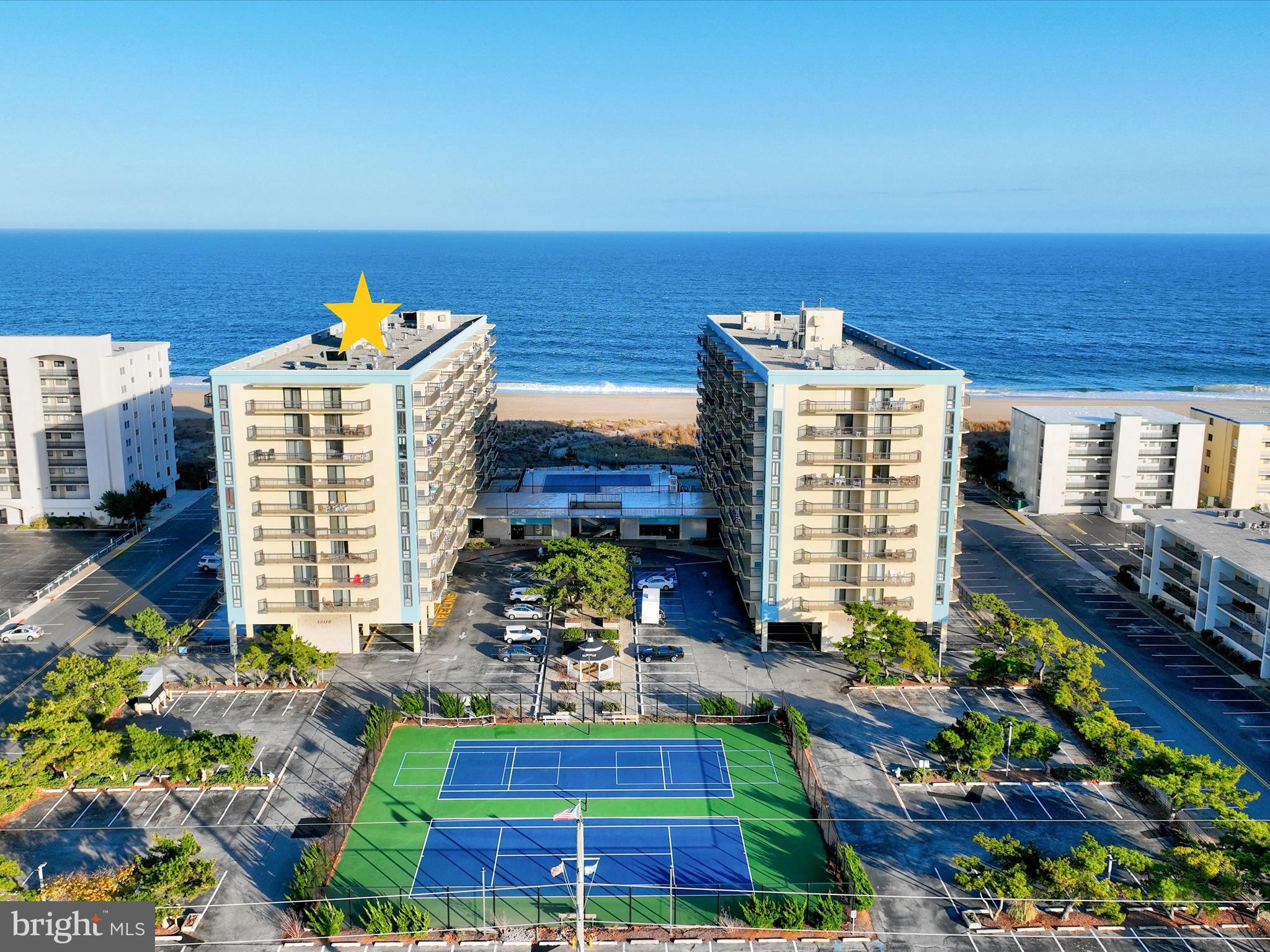 a building view with a outdoor space