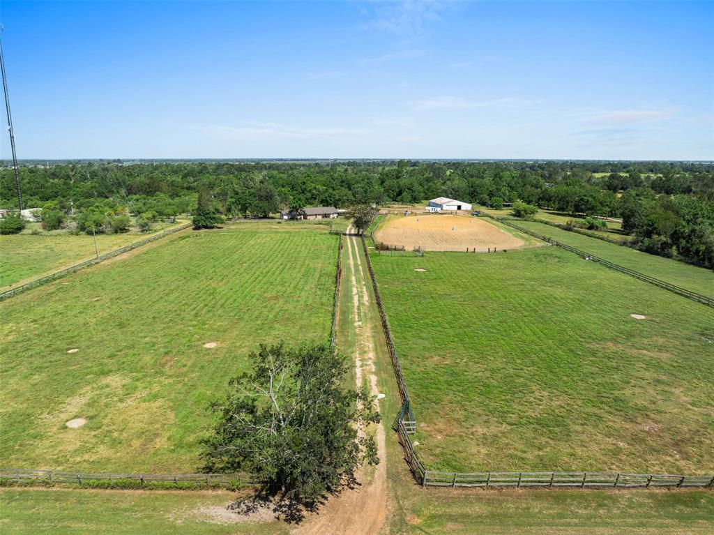 a view of a lake with a big yard