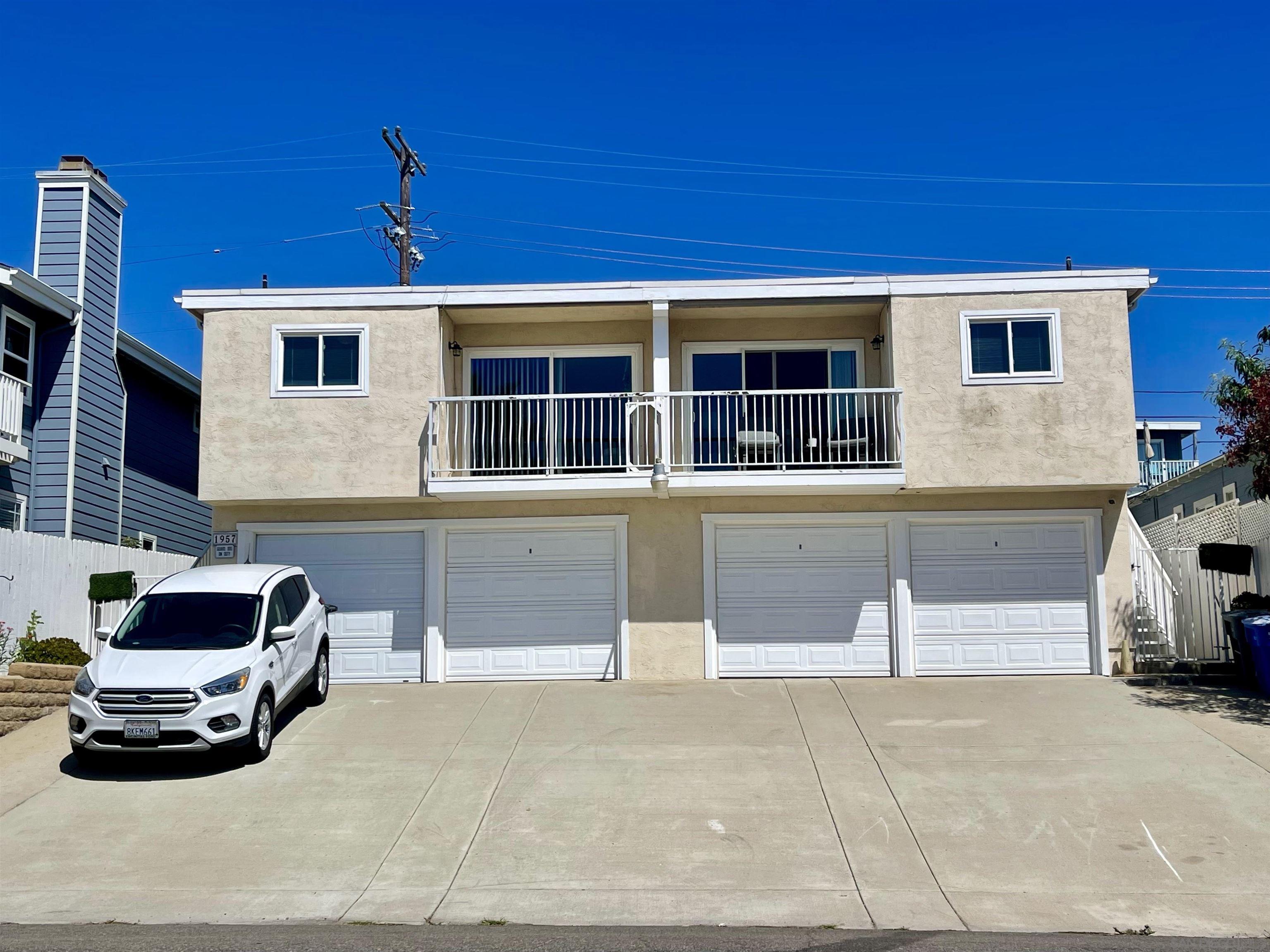 a car parked in front of a house