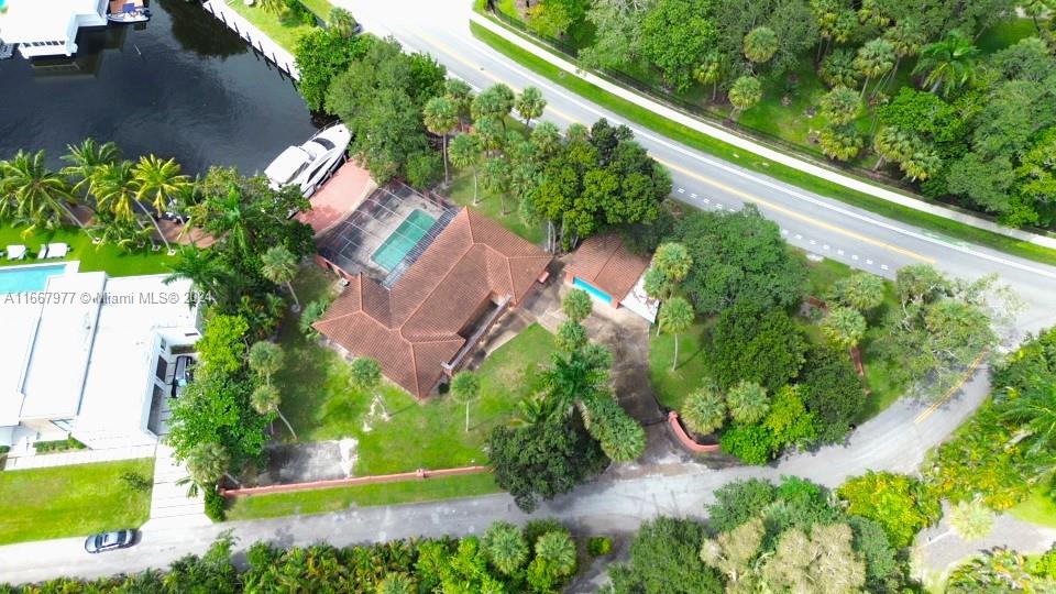 an aerial view of a house