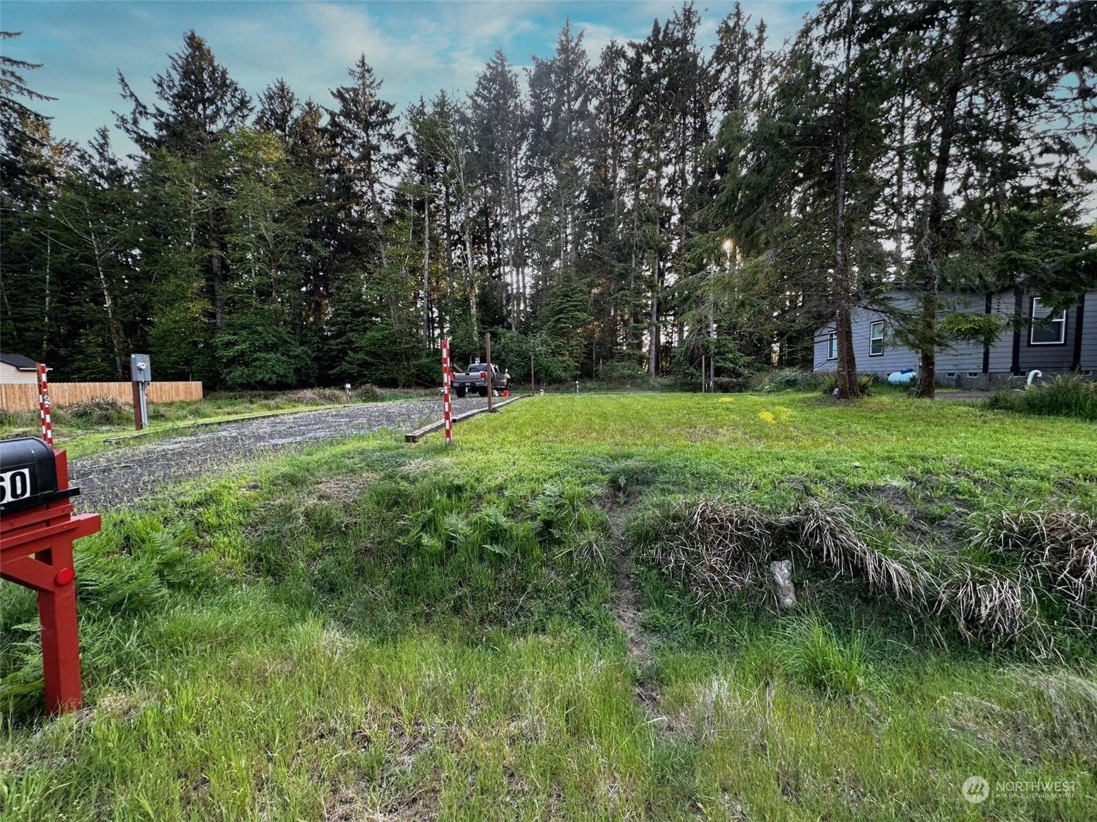 a view of backyard with green space