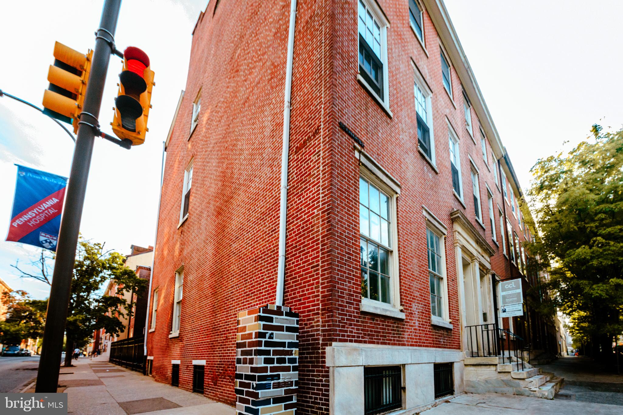 a front view of a multi story building