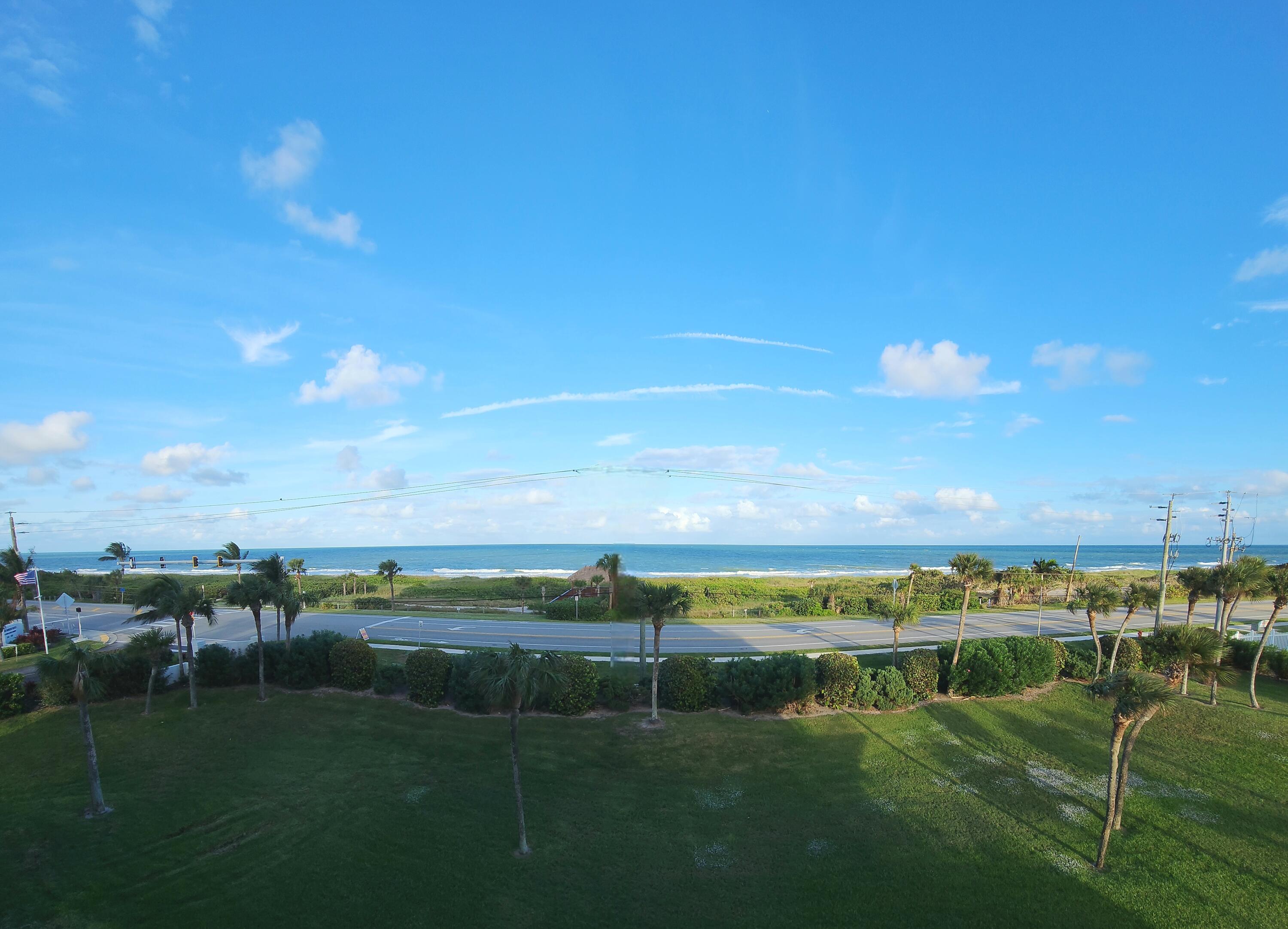 a view of an ocean from a yard