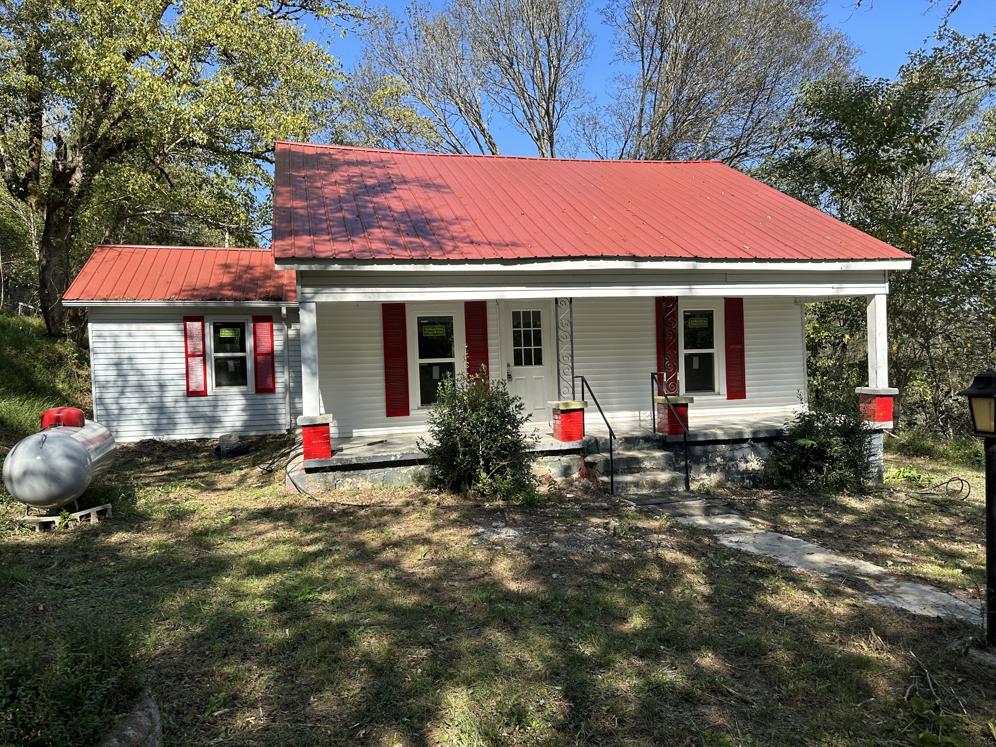 a view of a house with a patio