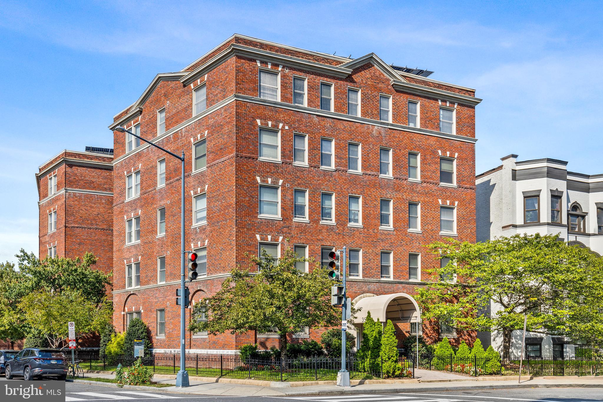 a front view of a building