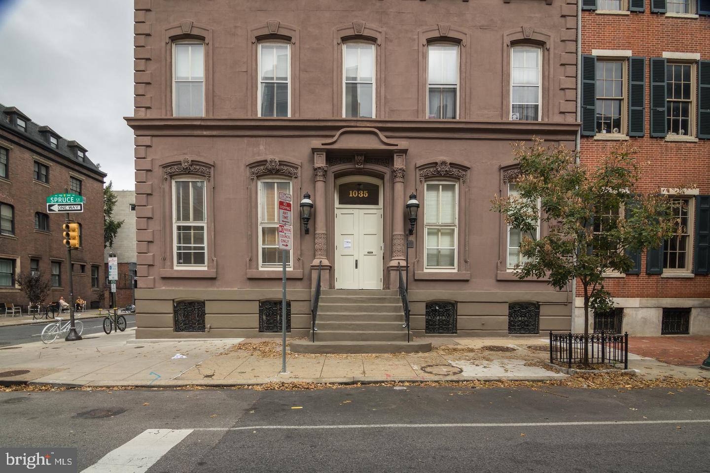 a front view of a building