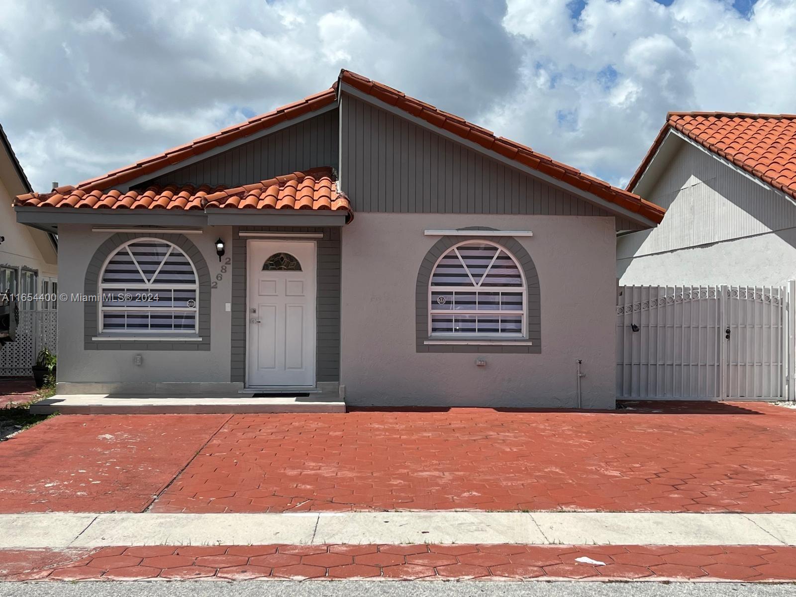 a front view of a house