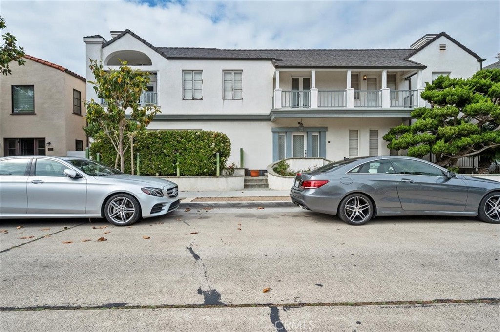 a car parked in front of a house