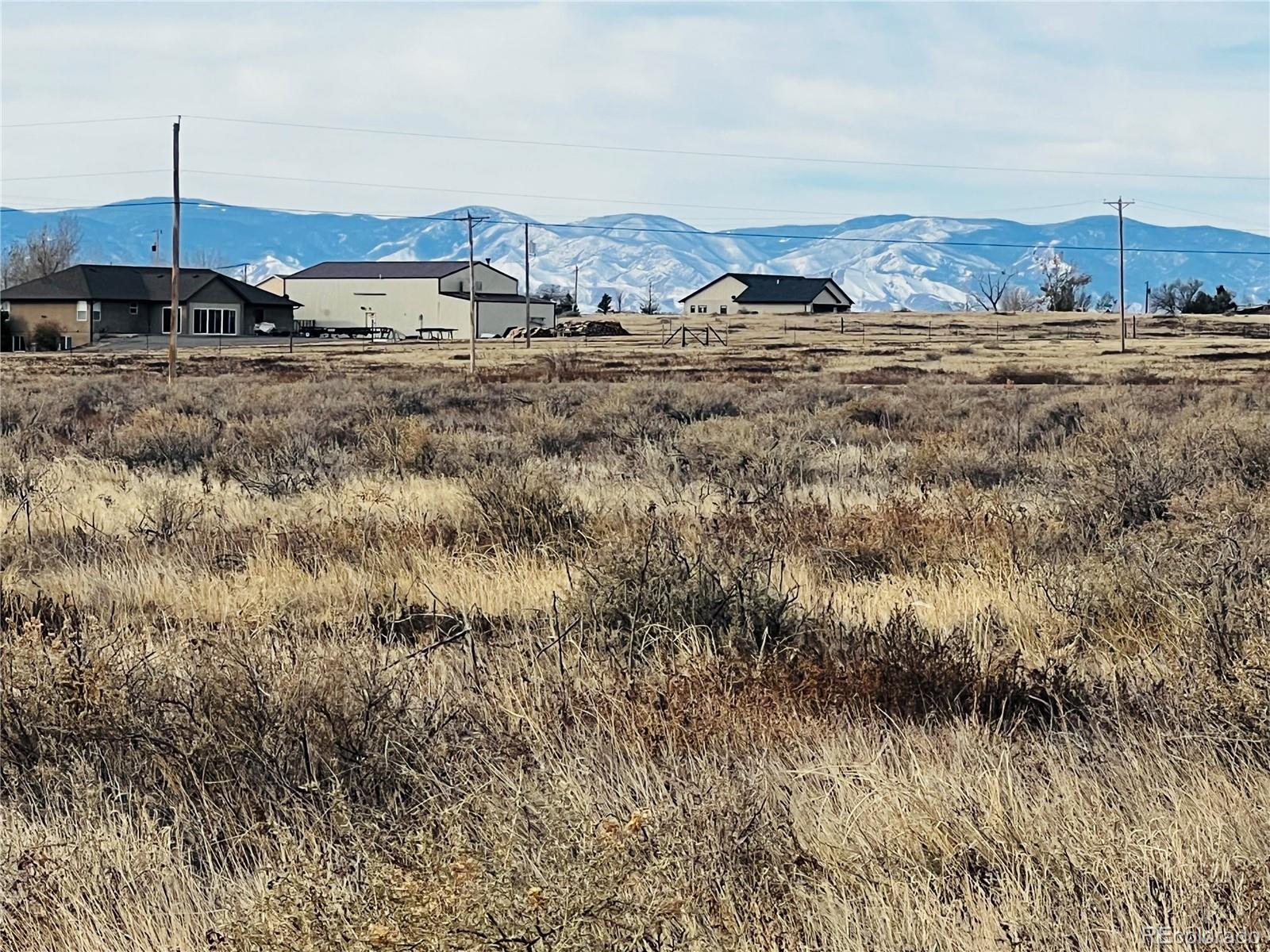 a view of a dry yard with wooden fence